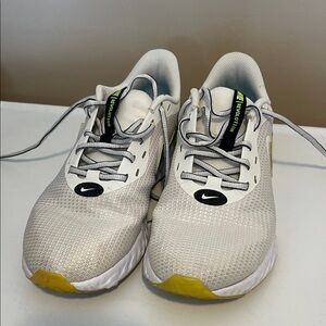 Nike White and Yellow Athletic Sneakers